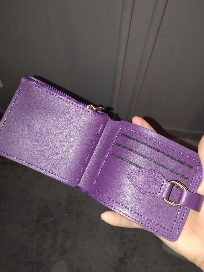 Mor Deri Kadın Cüzdanı Tokalı - Görsel 4