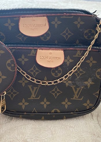 Zincir Detaylı Kahverengi Louis Vuitton Çapraz Çanta