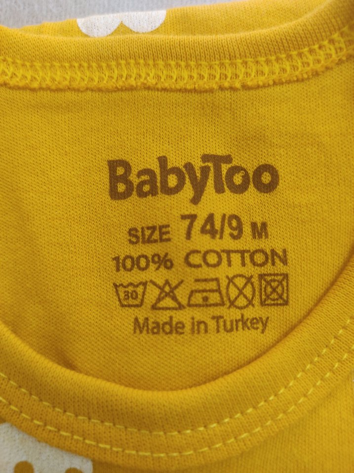 Sarı Desenli Bebek Erkek Çıtçıtlı Body - Görsel 3