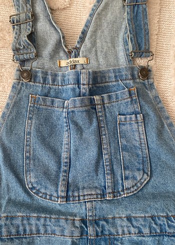 l Beden mavi Renk Kadın Mavi Denim Midi Salopet