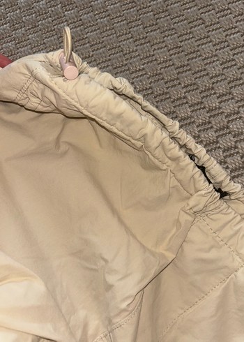 32 Beden Krem rengi kadın lastikli paraşüt pantolon