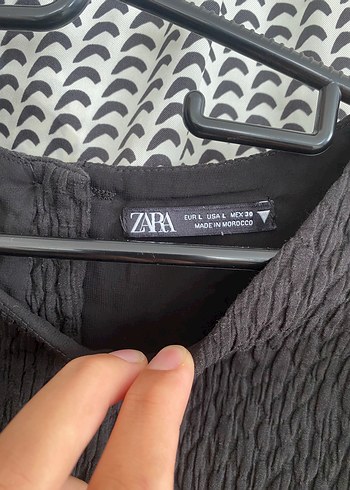 Zara SiyahKeten Kadın Bluz Ruffle Detaylı