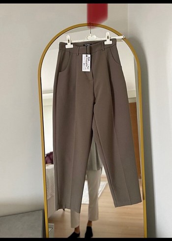 Bej Regular Fit Kadın Kumaş Pantolon