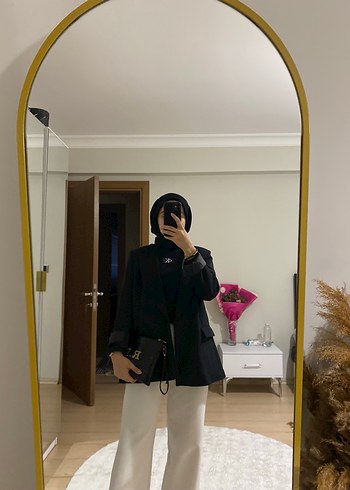 Siyah Kadın Midi Blazer Ceket - Görsel 2