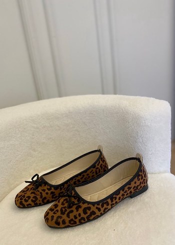 Kahverengi Leopar Desenli Kadın Babet