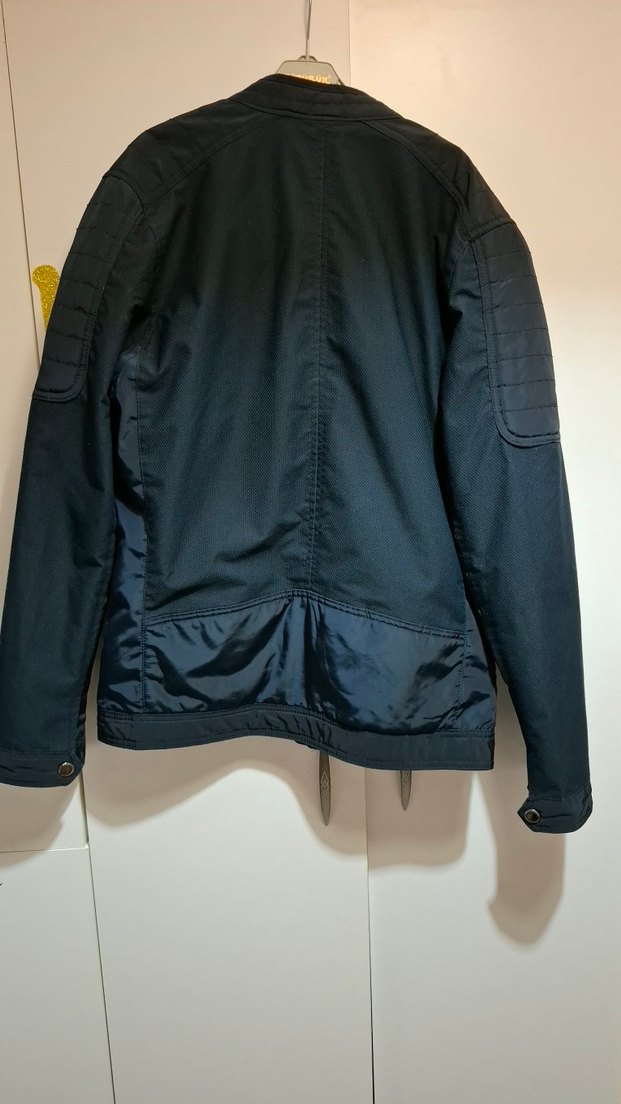 Erkek Lacivert Denim Fermuarlı Ceket - Görsel 3