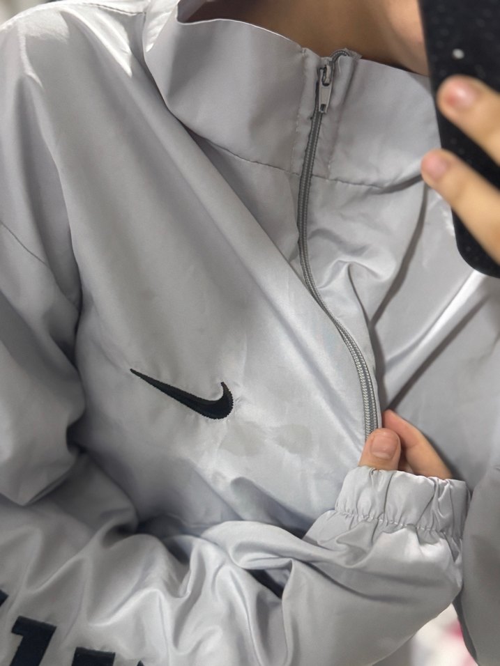 Gri Erkek Spor Rüzgarlık Yüksek Yakalı - Görsel 3