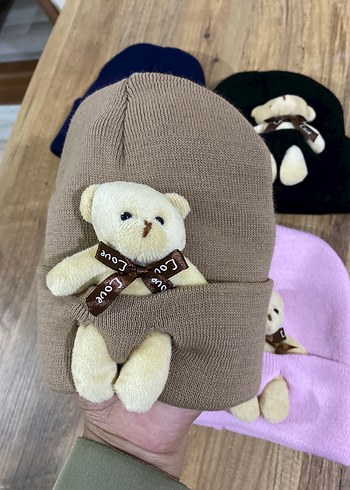 Nakışlı Ayıcık Detaylı Çocuk Bere - Görsel 5