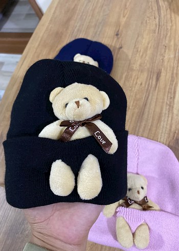 Nakışlı Ayıcık Detaylı Çocuk Bere - Görsel 4