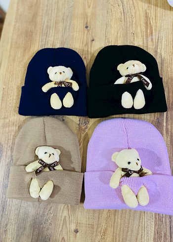 Nakışlı Ayıcık Detaylı Çocuk Bere - Görsel 2