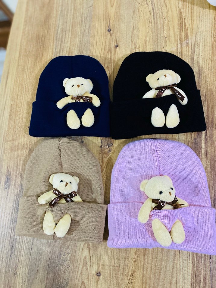 Nakışlı Ayıcık Detaylı Çocuk Bere - Görsel 3