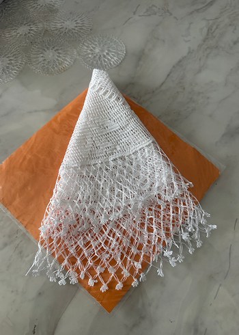 Bohem Tarzı Beyaz El Örgüsü Dantel Masa Örtüsü - Görsel 6