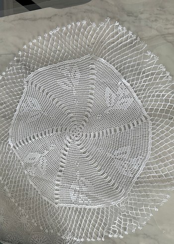 Bohem Tarzı Beyaz El Örgüsü Dantel Masa Örtüsü - Görsel 2