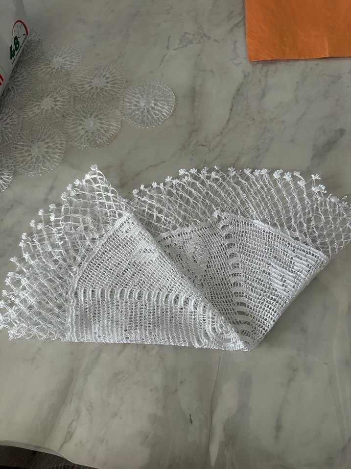Bohem Tarzı Beyaz El Örgüsü Dantel Masa Örtüsü - Görsel 5