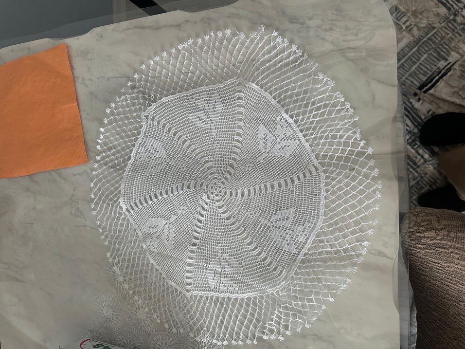 Bohem Tarzı Beyaz El Örgüsü Dantel Masa Örtüsü - Görsel 2