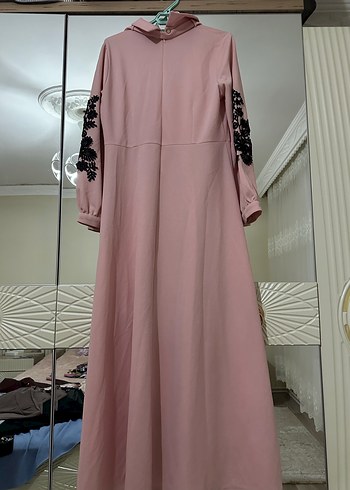 Pembe Uzun Kollu Salaş Elbise - Görsel 6