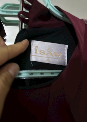 Bordo Vintage Desenli Uzun Elbise - Görsel 6