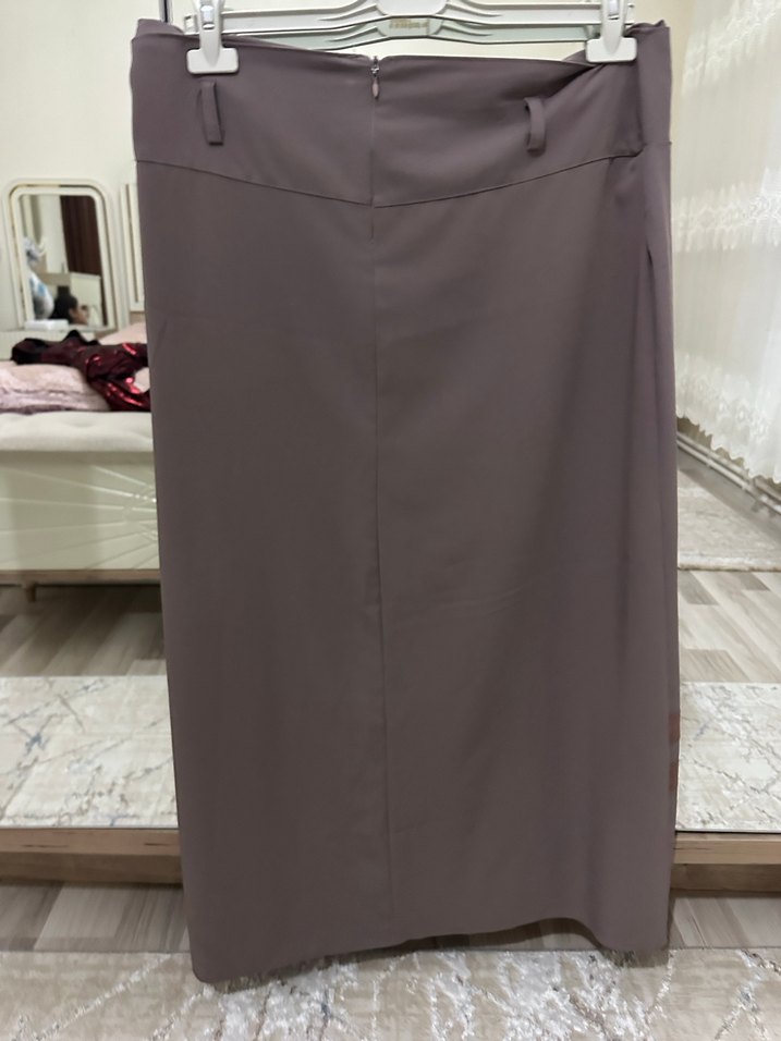 Kadın vizon Piliseli Uzun Etek - Görsel 5