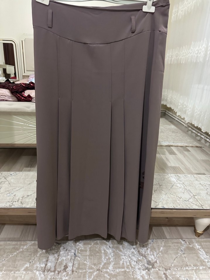 Kadın vizon Piliseli Uzun Etek - Görsel 2