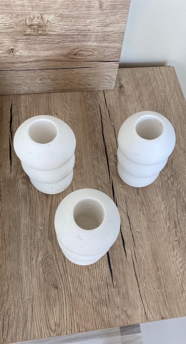 Beyaz Gri Balon Formlu Vazo - Görsel 2