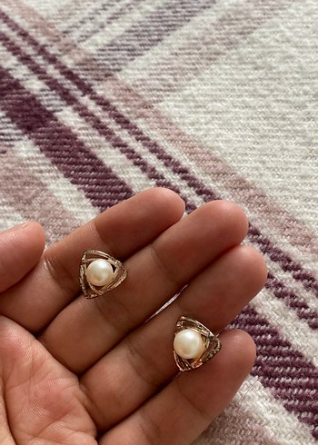 Diğer Vintage İnci Detaylı Midi Küpe
