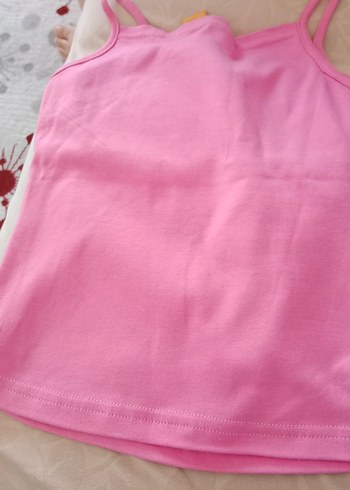 7 Yaş Beden Dantel Detaylı Pembe Kız Tişörtü