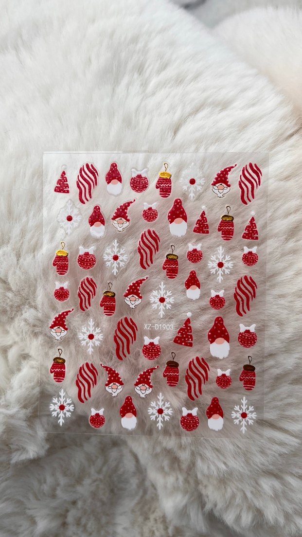 Yılbaşı temalı Tırnak Stickeri - Görsel 3