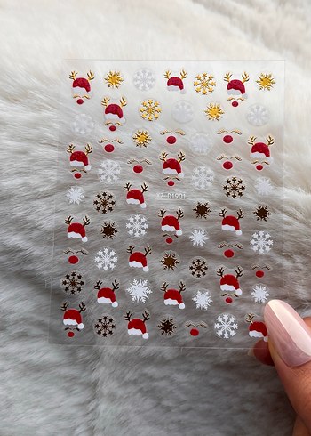 Noel Temalı Tırnak Stickeri - Görsel 2