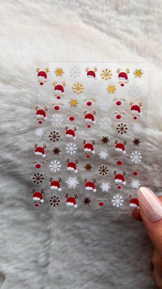 Noel Temalı Tırnak Stickeri - Görsel 2