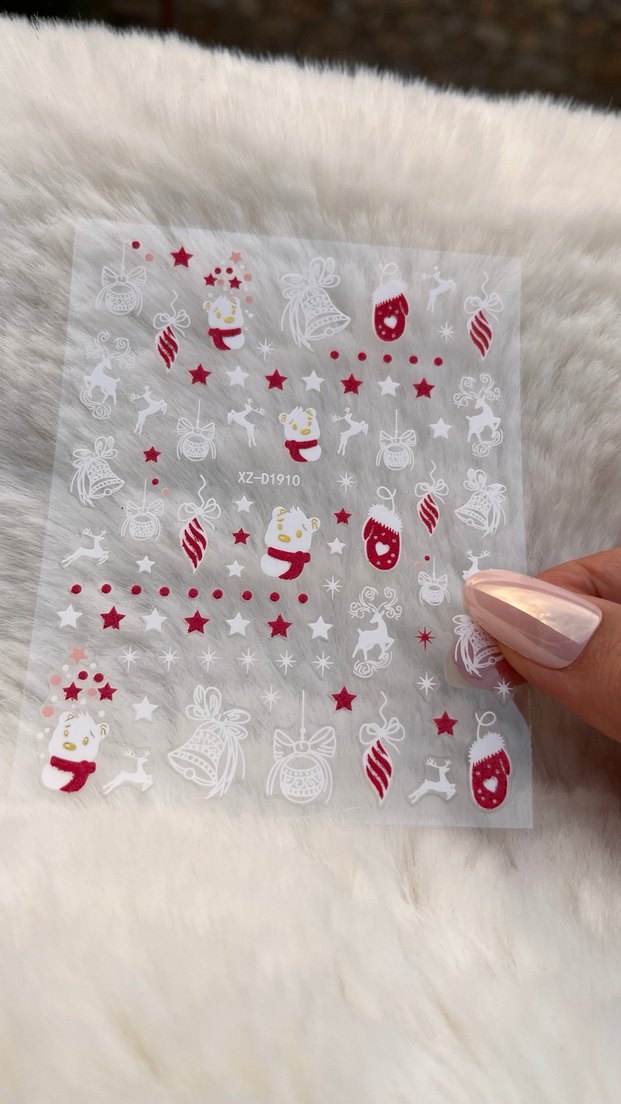 Yılbaşı temalı Tırnak Stickeri - Görsel 3