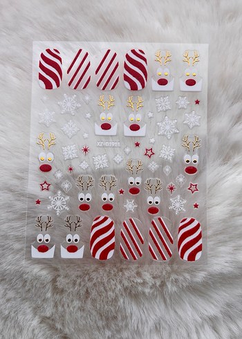 Noel temalı Tırnak Stickeri - Görsel 3