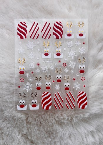 Noel temalı Tırnak Stickeri - Görsel 2