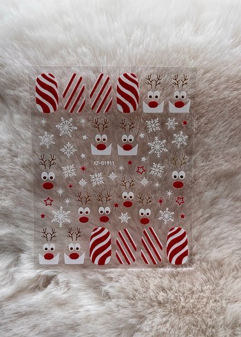 Noel temalı Tırnak Stickeri - Görsel 4