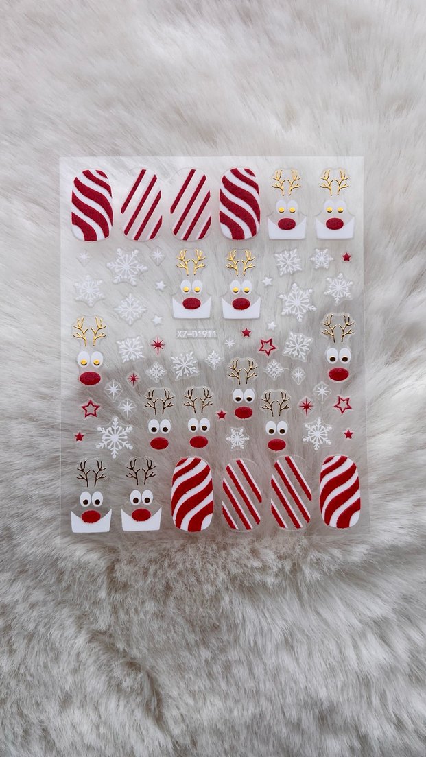 Noel temalı Tırnak Stickeri - Görsel 2