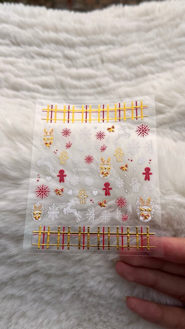 Noel Temalı Tırnak Stickeri - Görsel 2