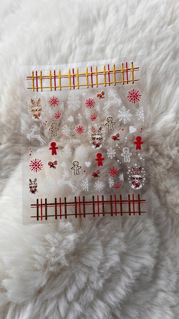 Noel Temalı Tırnak Stickeri - Görsel 3