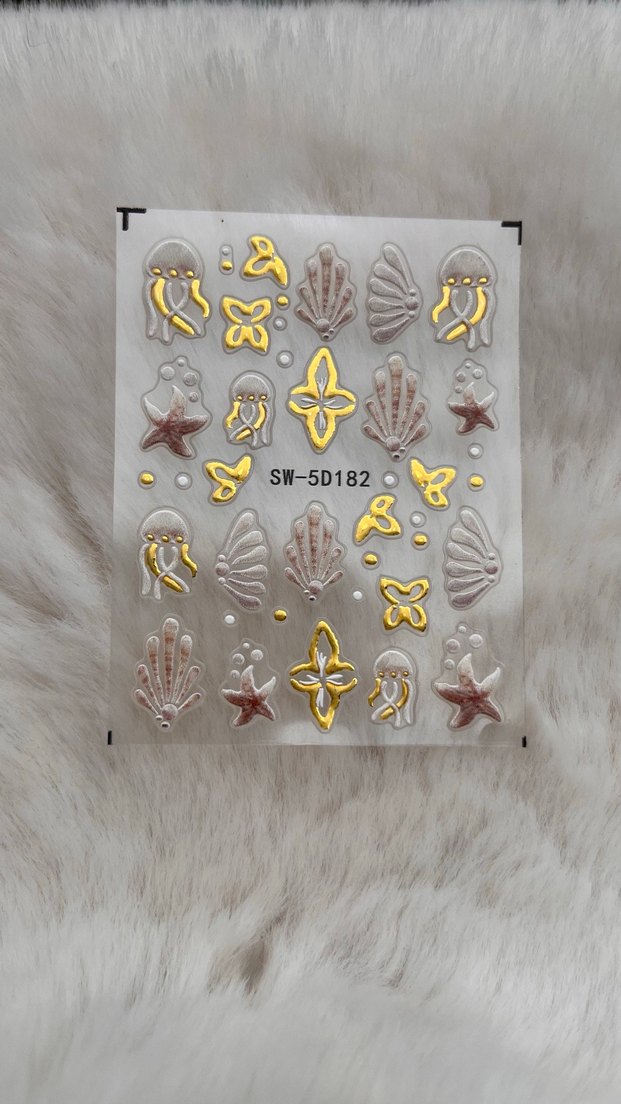 Altın Renkli Tırnak Süslemeleri SW-5D182 - Görsel 2