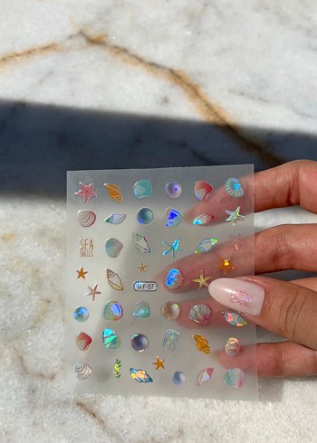 Sheinside Çok Renkli Deniz Temalı Tırnak Süslemeleri HY-07