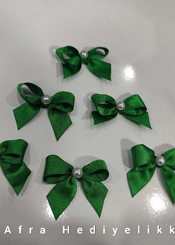 Yeşil İnci Detaylı Fiyonk Kurdele - Görsel 2