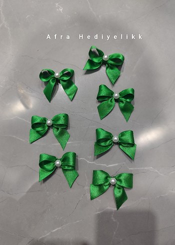 Yeşil İnci Detaylı Fiyonk Kurdele - Görsel 8