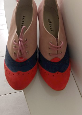 Renkli Süet Kadın Topuklu Klasik Ayakkabı - Görsel 6