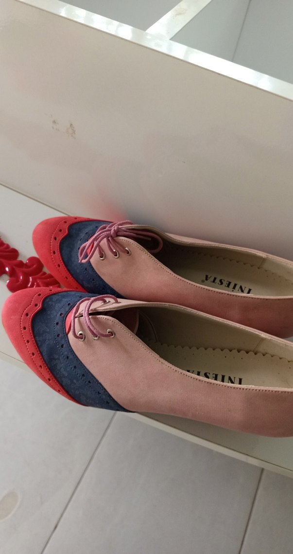 Renkli Süet Kadın Topuklu Klasik Ayakkabı - Görsel 4