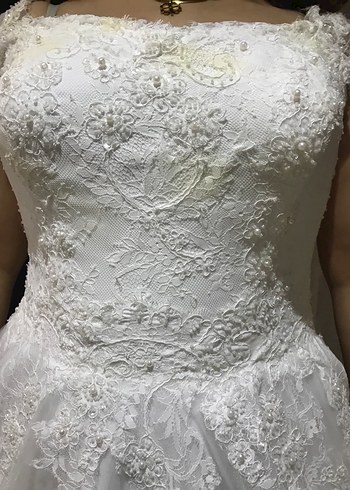 Straplez Midi Prenses Gelinlik - Görsel 5