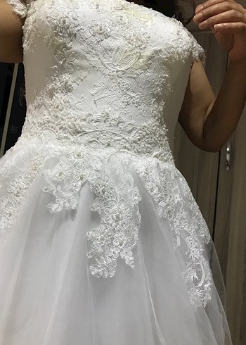 Straplez Midi Prenses Gelinlik - Görsel 4