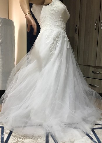 Straplez Midi Prenses Gelinlik - Görsel 7