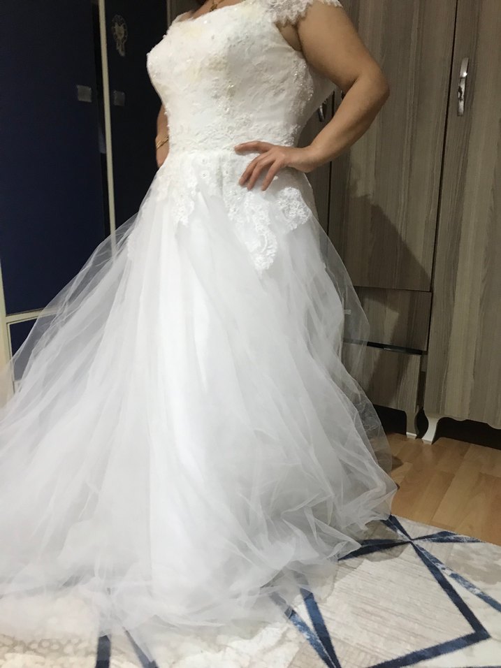 Straplez Midi Prenses Gelinlik - Görsel 3