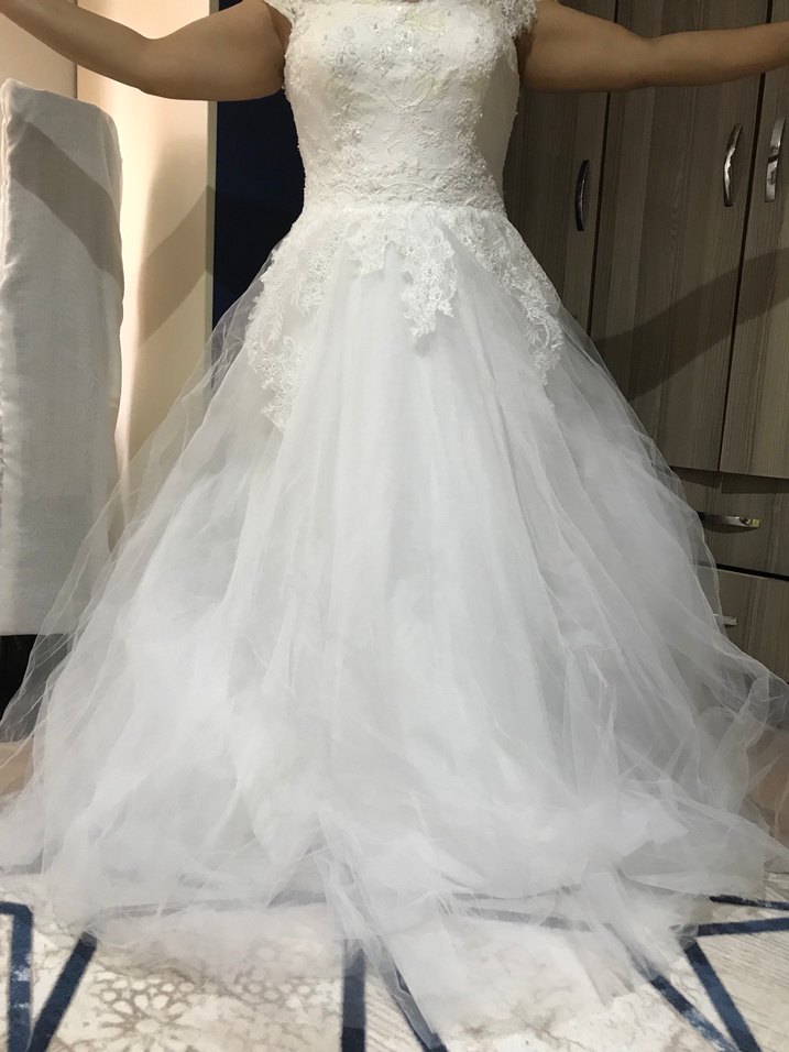 Straplez Midi Prenses Gelinlik - Görsel 2