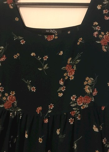 Uzun Kollu Yeşil Desenli Bohem Elbise - Görsel 3