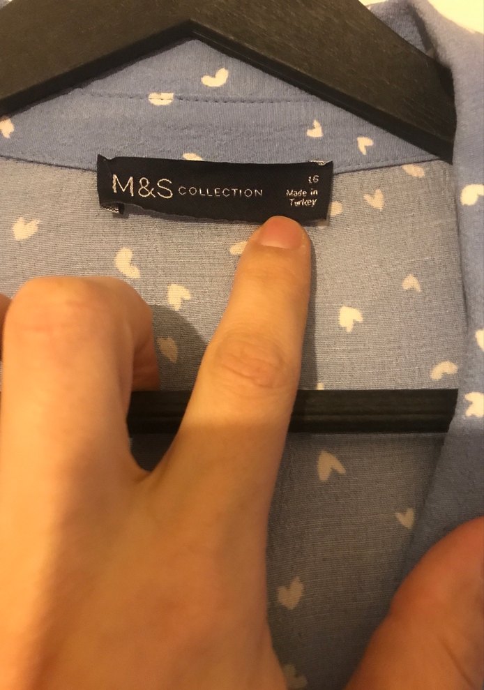 Mavi Uzun Rahat Kesim Keten Elbise - Görsel 3