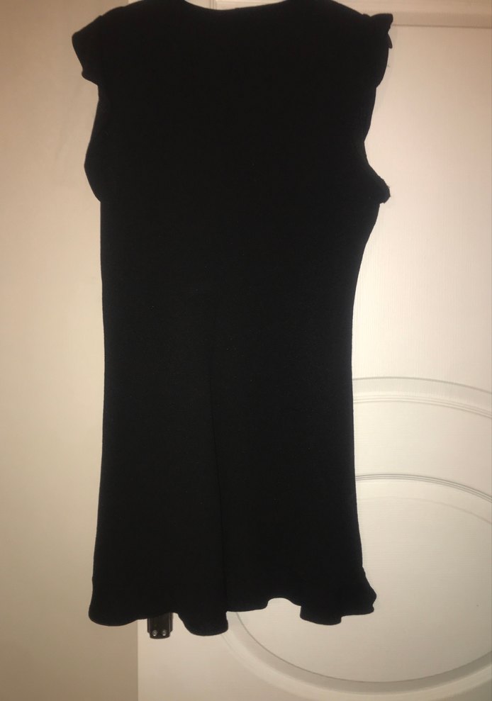 Siyah Midi V Yaka Kolsuz Elbise - Görsel 4